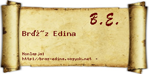 Bráz Edina névjegykártya